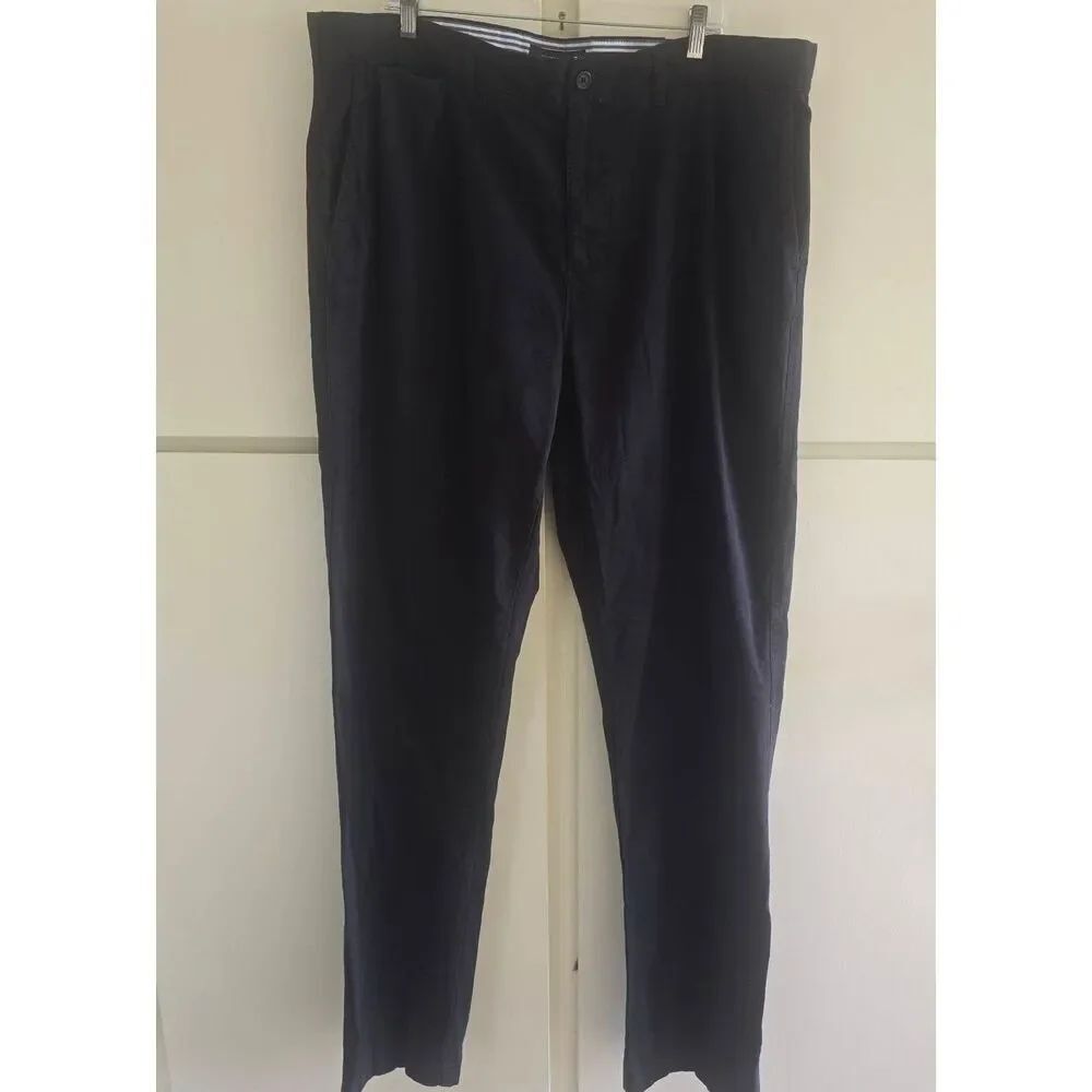 Tommy Hilfiger Classic Navy Mens Cotton Flat Front Chinos, 5 pkts, NWT, 40/38